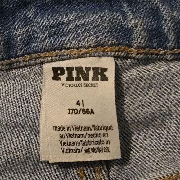 Pink Victoria's Secret Wide Leg Jeans Size 4 Hippie 70's Inspired Preppy - Picture 5 of 8